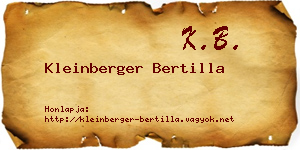 Kleinberger Bertilla névjegykártya